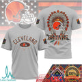 Cleveland Browns Native American Heritage Month Helmet Headdress T Shirt - Limotees LLC