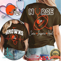 Cleveland Browns Nurse Care Inspire Heal Stethoscope Heartbeat Vintage Women's 2026 T Shirt - Limotees LLC