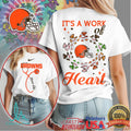 Cleveland Browns Nurse Shirt It's a Work of Heart Nursing Life T Shirt - Limotees LLC