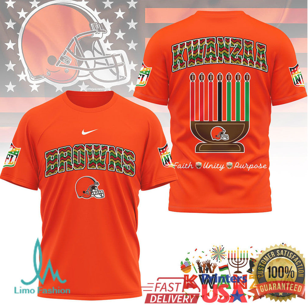 Cleveland Browns Official NFL Kwanzaa Pride 3D Shirt - Limotees LLC
