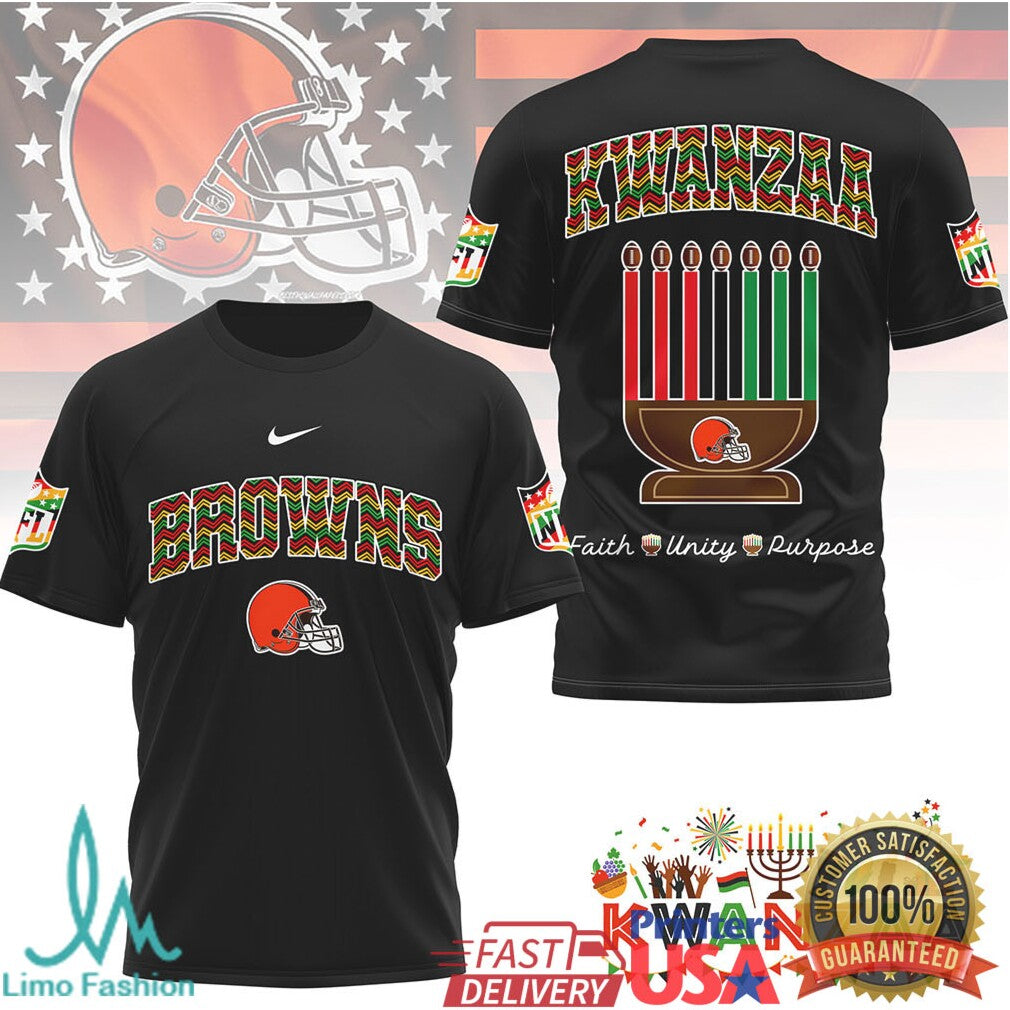 Cleveland Browns Official NFL Kwanzaa Pride 3D Shirt - Limotees LLC