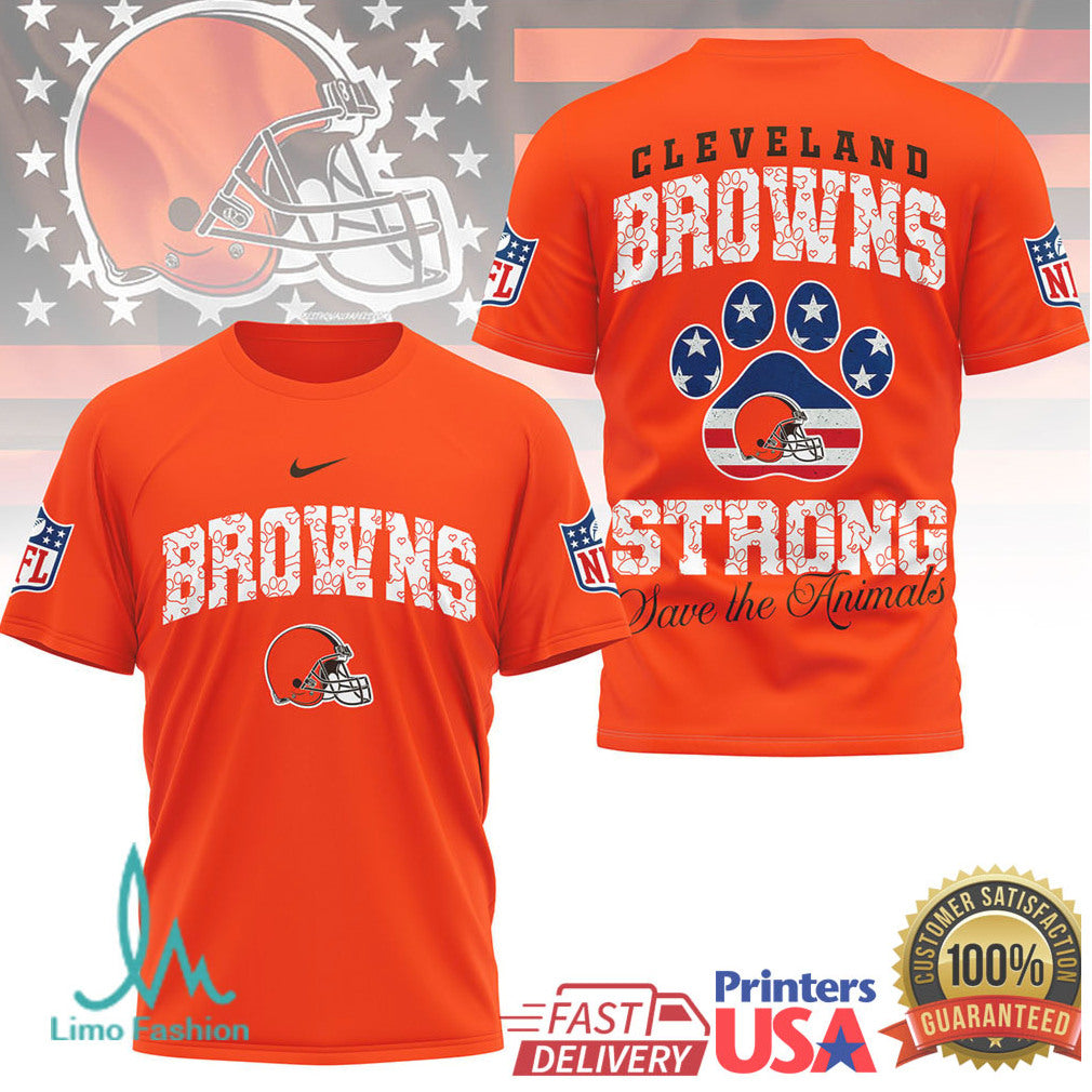 Cleveland Browns Official NFL Save The Animals Fan 3D Shirt