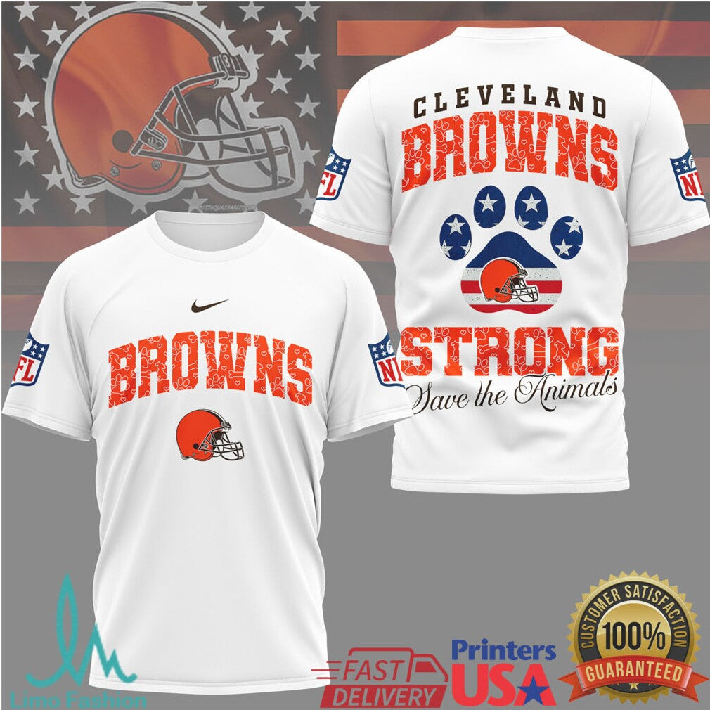 Cleveland Browns Official NFL Save The Animals Fan 3D Shirt
