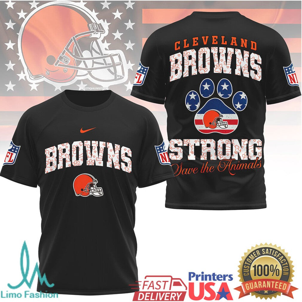 Cleveland Browns Official NFL Save The Animals Fan 3D Shirt