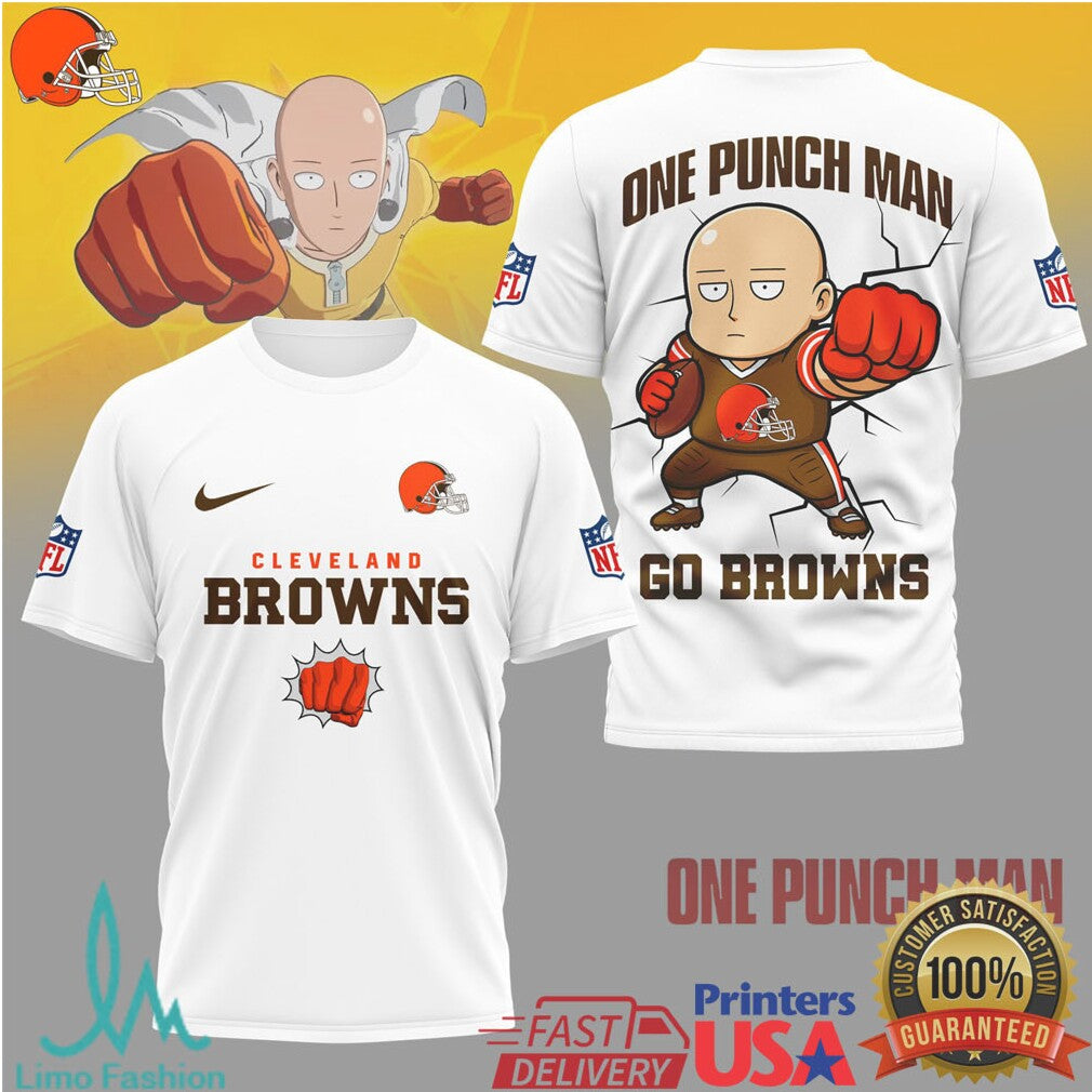 Cleveland Browns One Punch Man Saitama Anime Football Tee - Limotees LLC