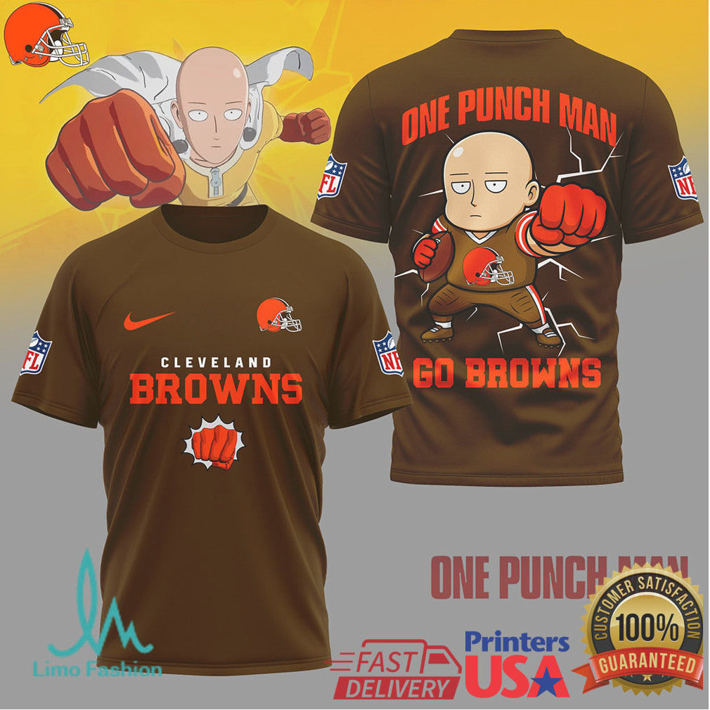 Cleveland Browns One Punch Man Saitama Anime Football Tee - Limotees LLC