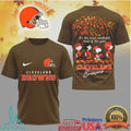 Cleveland Browns Peanuts Autumn Football Graphic T Shirt - Limotees LLC