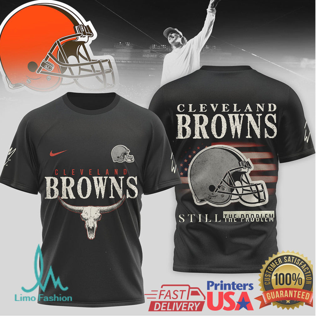 Cleveland Browns Retro Western Skull T Shirt Still The Problem Apparel - Limotees LLC