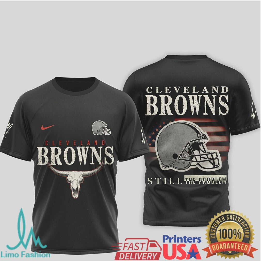 Cleveland Browns Retro Western Skull T Shirt Still The Problem Apparel - Limotees LLC
