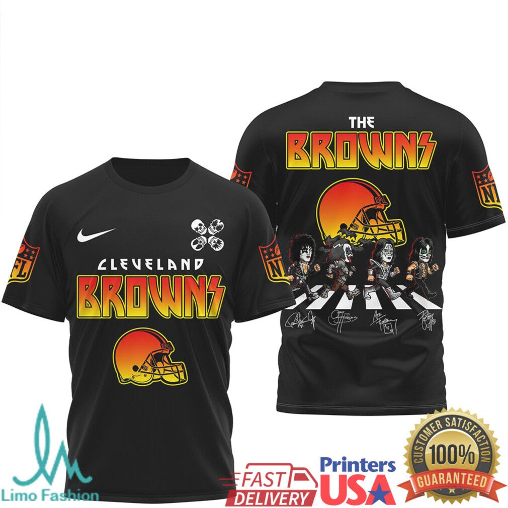 Cleveland Browns Rock & Roll Graphic T Shirt NFL Gameday Apparel - Limotees LLC