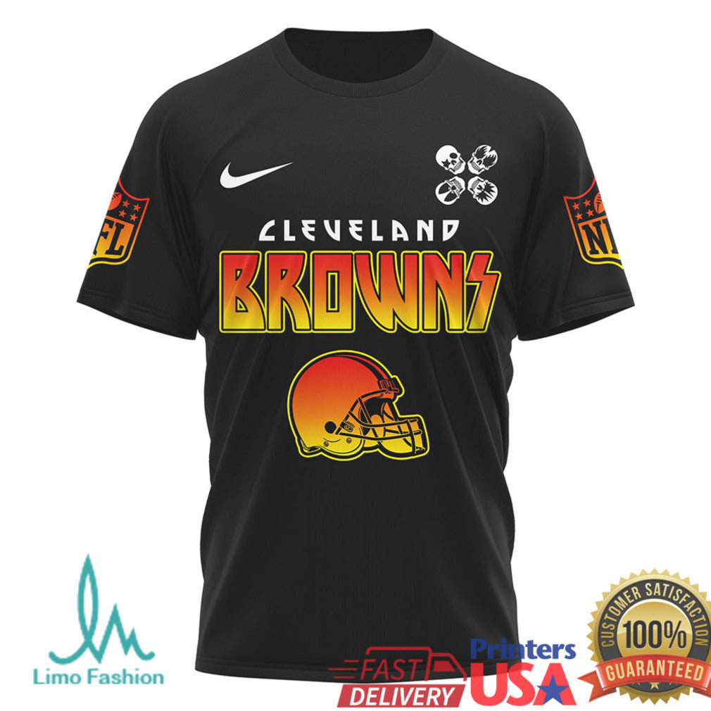 Cleveland Browns Rock & Roll Graphic T Shirt NFL Gameday Apparel - Limotees LLC