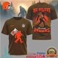 Cleveland Browns Sasquatch Bigfoot “We Believe” NFL Graphic Tee - Limotees LLC