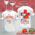Cleveland Browns Snoopy Blood Donor Month “Be Cool” T Shirt - Limotees LLC