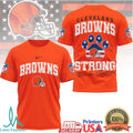 Cleveland Browns Strong Save the Animals Paw Print NFL T Shirt - Limotees LLC