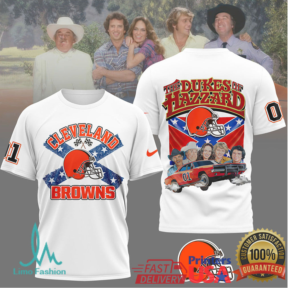 Cleveland Browns The Dukes of Hazzard General Lee Retro Style T Shirt - Limotees LLC