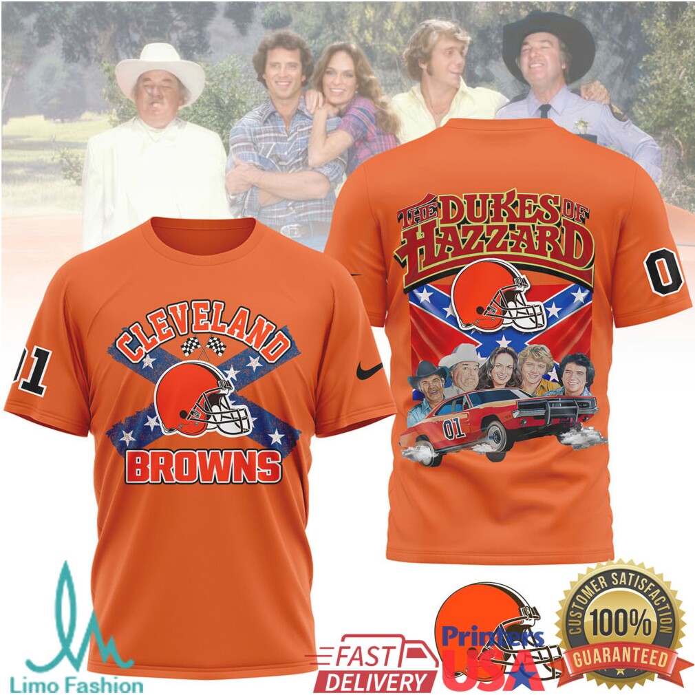 Cleveland Browns The Dukes of Hazzard General Lee Retro Style T Shirt - Limotees LLC