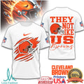 Cleveland Browns “They Not Like Us” Helmet Slash Graphic Shirt - Limotees LLC