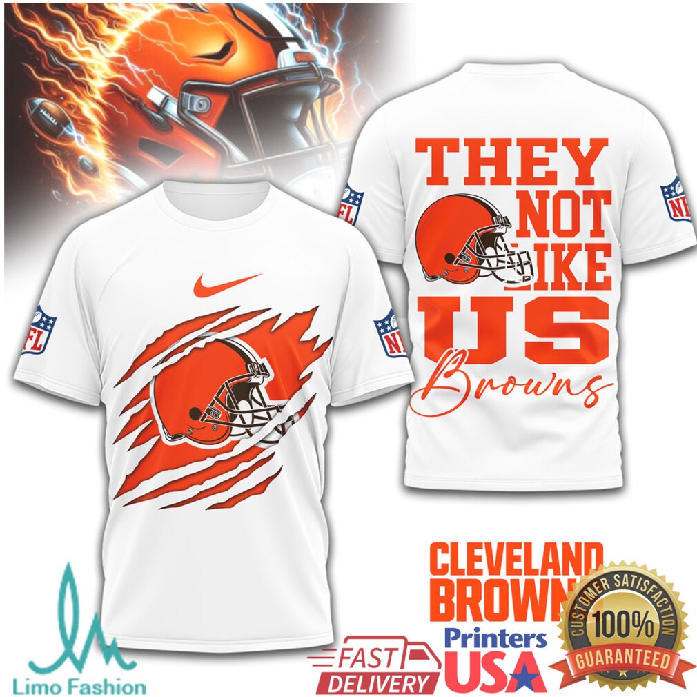 Cleveland Browns “They Not Like Us” Helmet Slash Graphic Shirt - Limotees LLC
