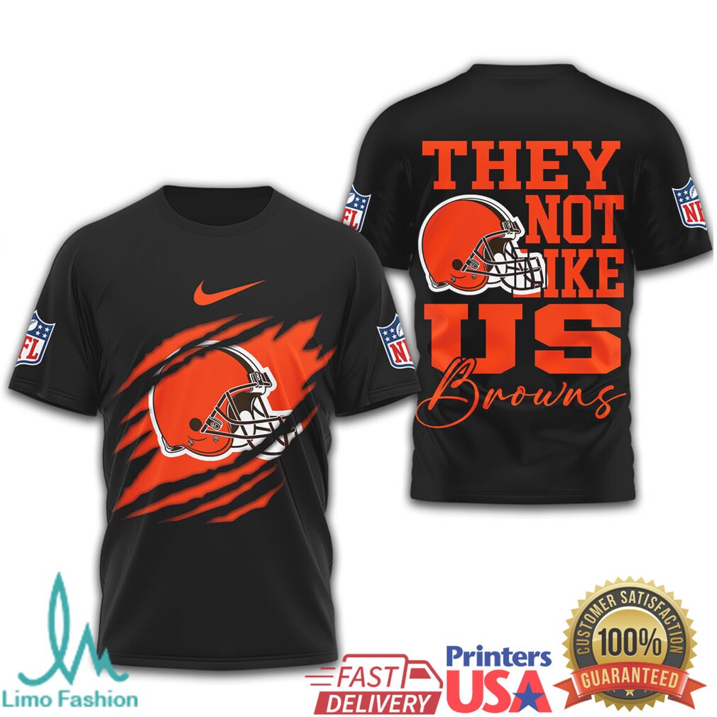 Cleveland Browns “They Not Like Us” Helmet Slash Graphic Shirt - Limotees LLC