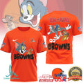 Cleveland Browns Tom and Jerry Go Browns NFL Shirt - Limotees LLC