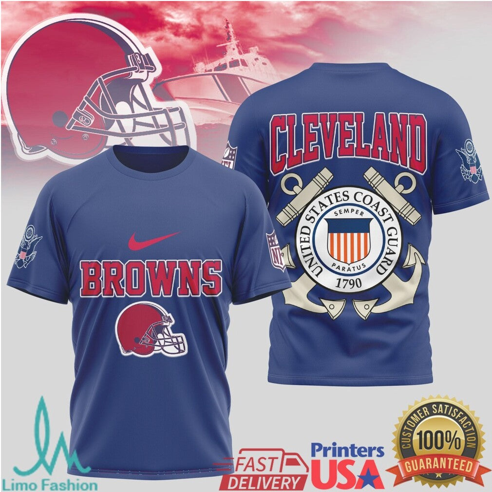 Cleveland Browns United States Coast Guard Military Appreciation T Shirt