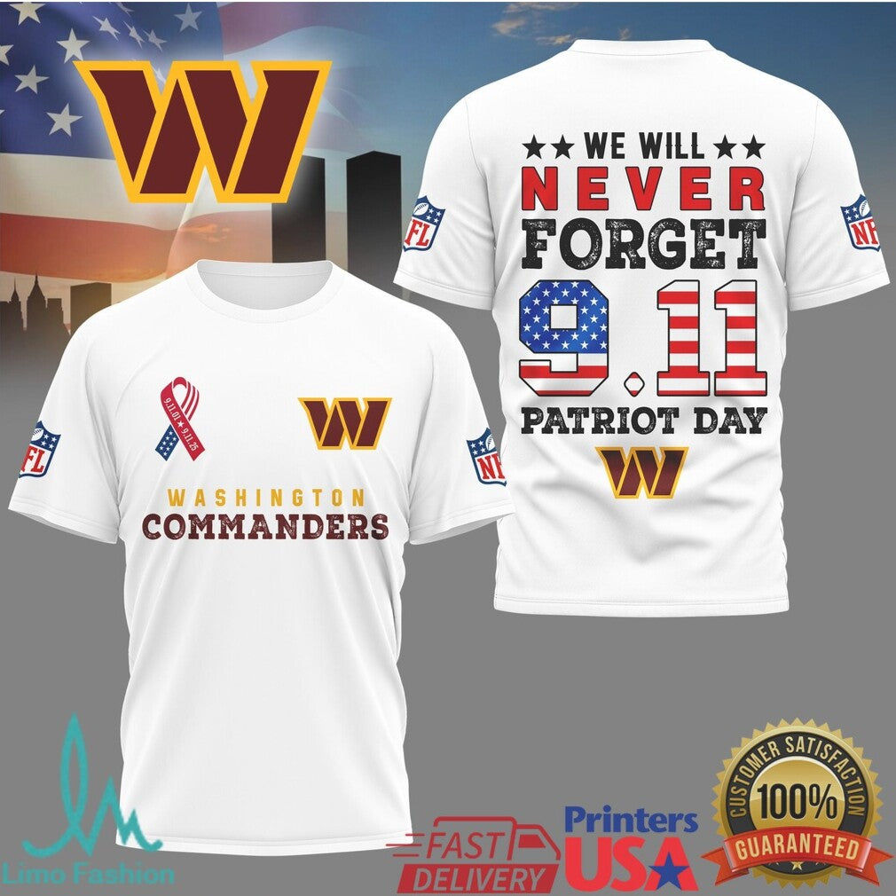 Cleveland Browns & Washington Commanders Patriot Day 9.11 Never Forget Tribute T Shirt - Limotees LLC
