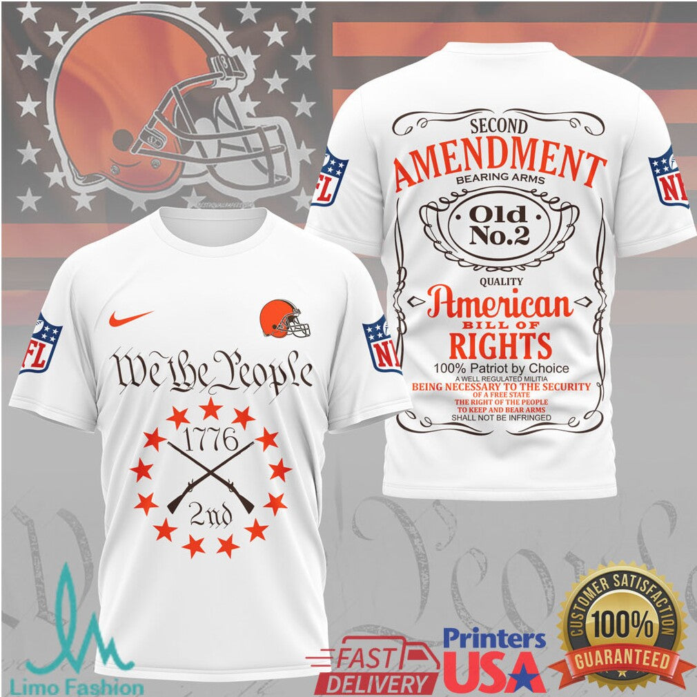 Cleveland Browns We The People 1776 Second Amendment Graphic T Shirt - Limotees LLC