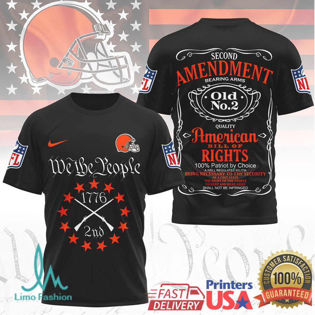 Cleveland Browns We The People 1776 Second Amendment Graphic T Shirt - Limotees LLC