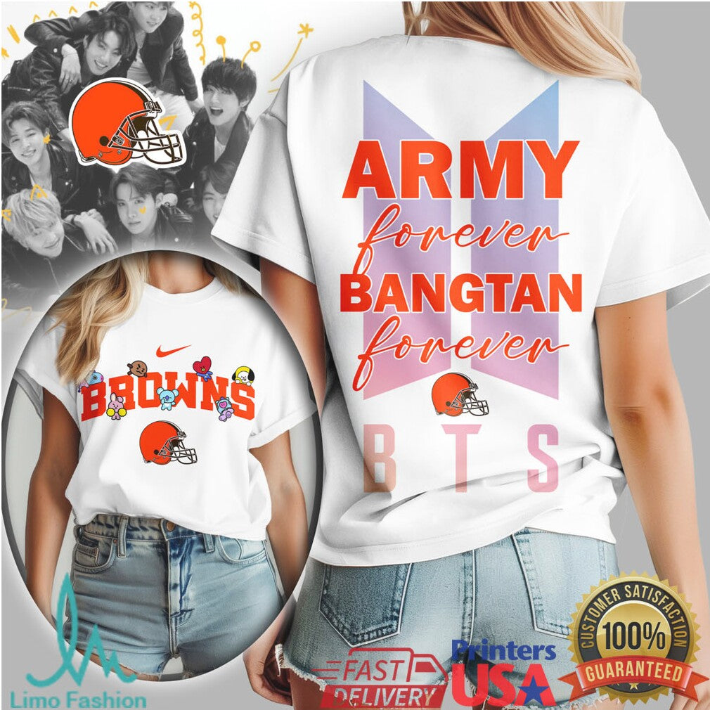 Cleveland Browns x BTS Army Forever Bangtan Forever K Pop Tee - Limotees LLC