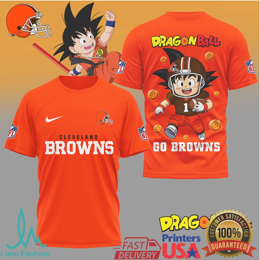 Cleveland Browns x Dragon Ball Goku Football Mashup T Shirt - Limotees LLC