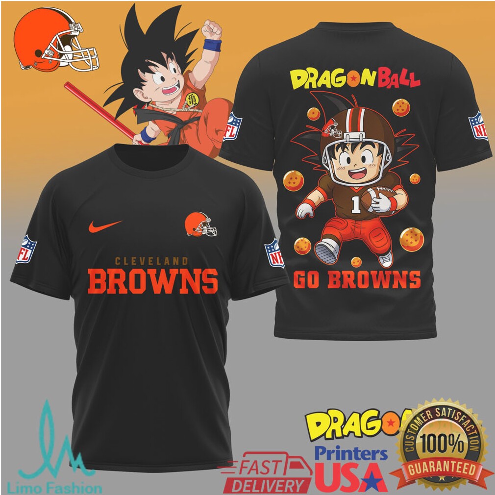 Cleveland Browns x Dragon Ball Goku Football Mashup T Shirt - Limotees LLC