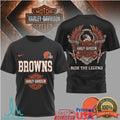Cleveland Browns x Harley Davidson Motor Cycles Heritage Black T Shirt - Limotees LLC