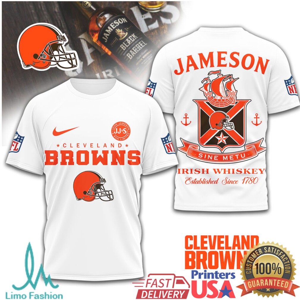 Cleveland Browns x Jameson Irish Whiskey Sine Metu Graphic T Shirt - Limotees LLC