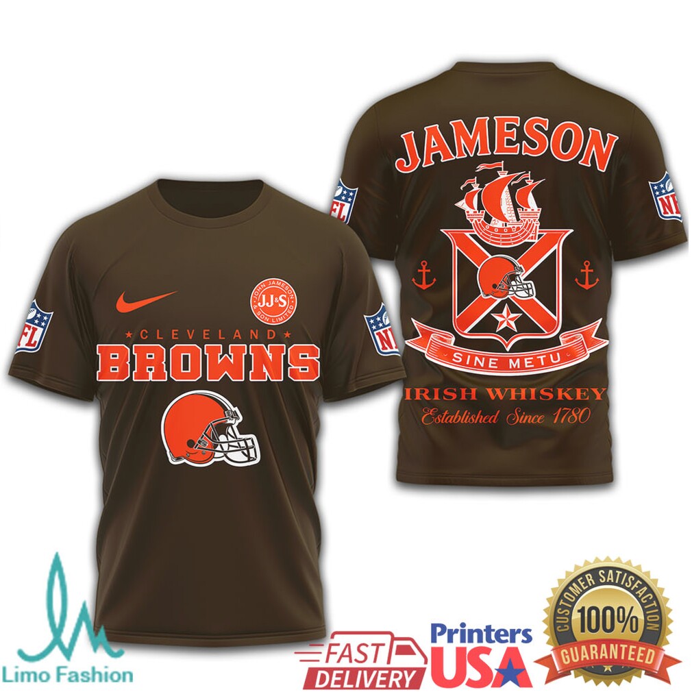 Cleveland Browns x Jameson Irish Whiskey Sine Metu Graphic T Shirt - Limotees LLC