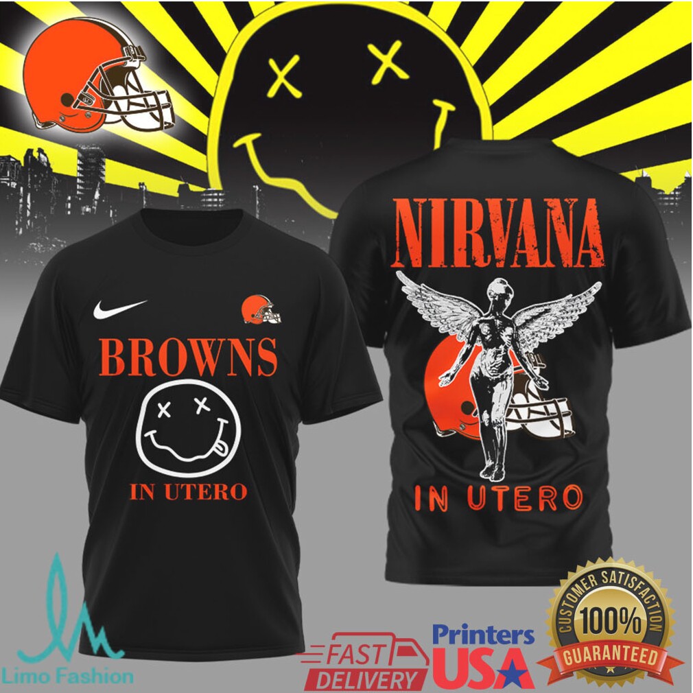 Cleveland Browns x Nirvana In Utero Vintage Graphic Shirt - Limotees LLC