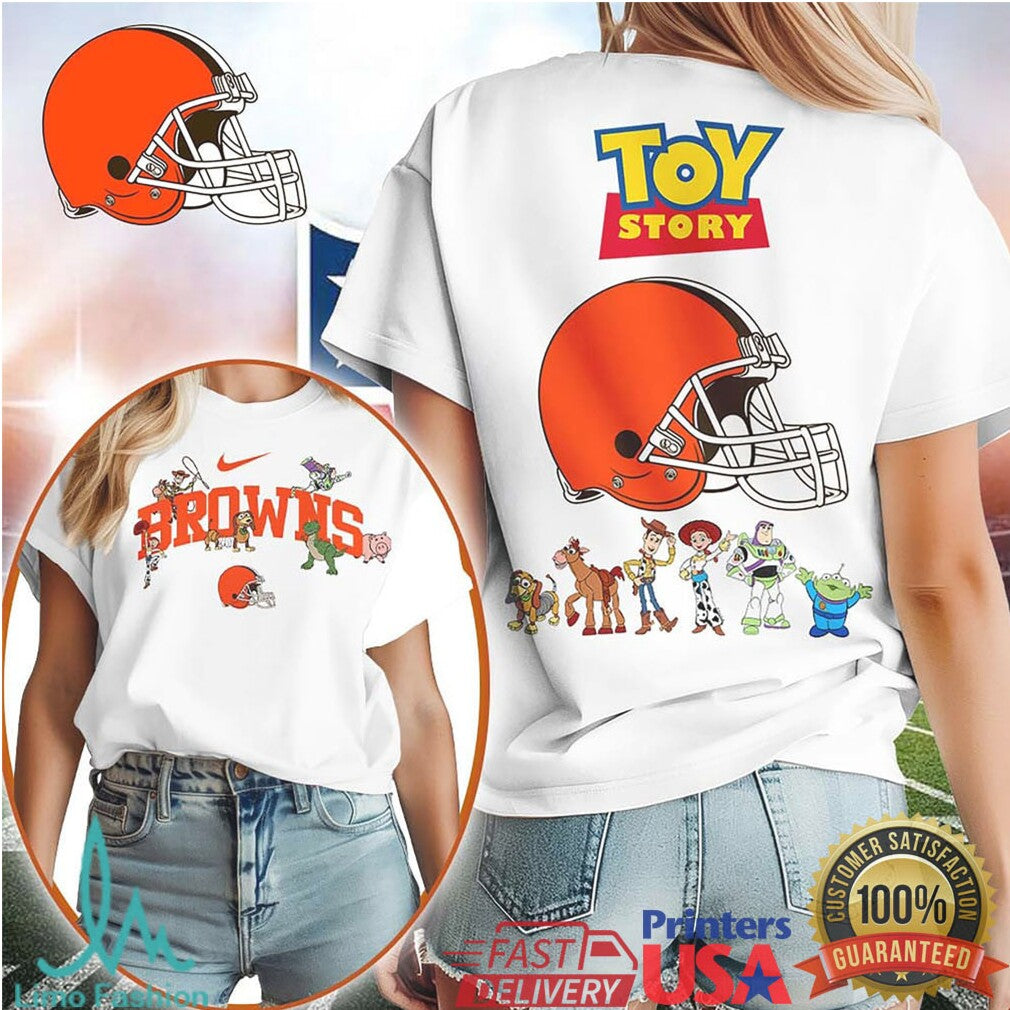 Cleveland Browns x Toy Story Helmet Mashup White T Shirt - Limotees LLC