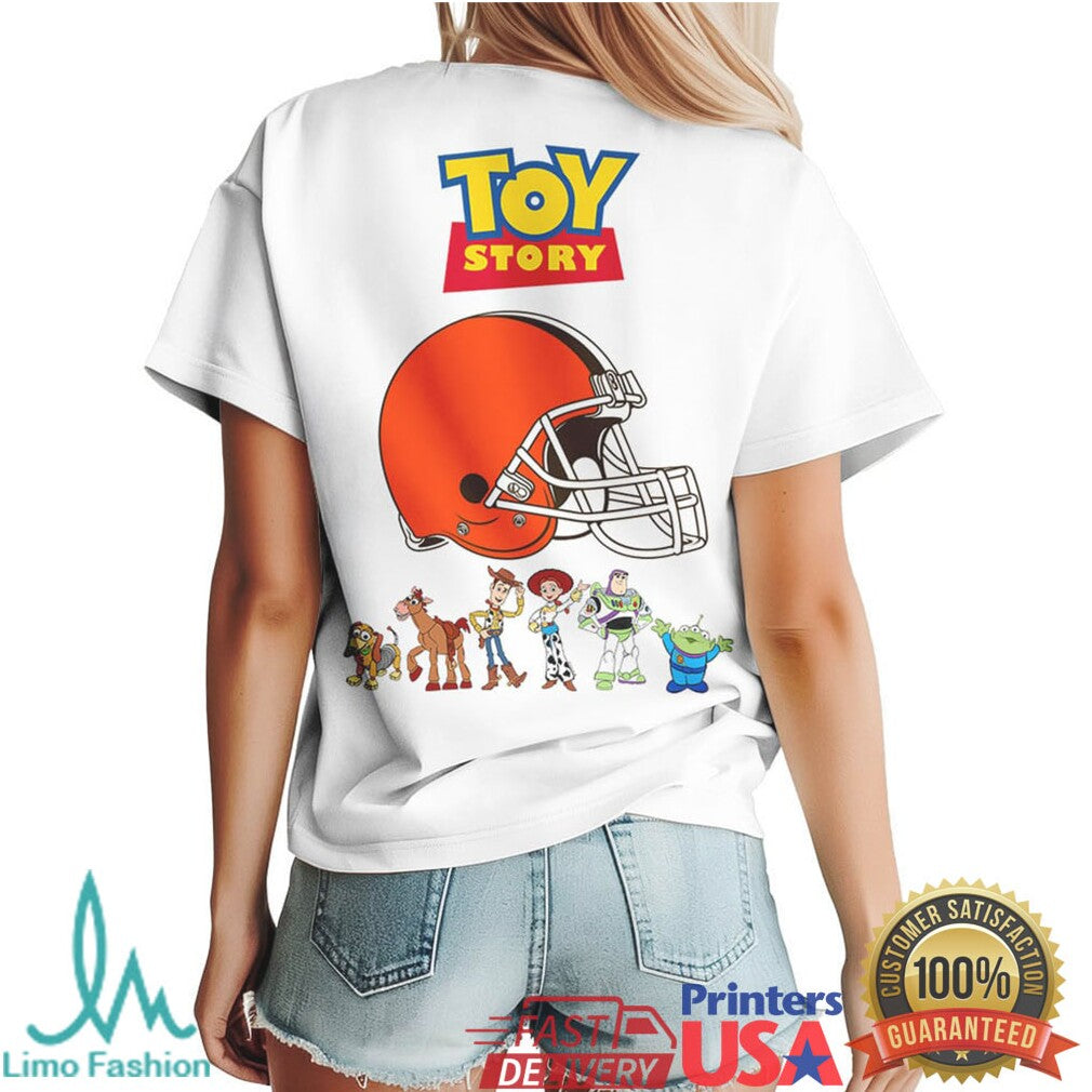 Cleveland Browns x Toy Story Helmet Mashup White T Shirt - Limotees LLC
