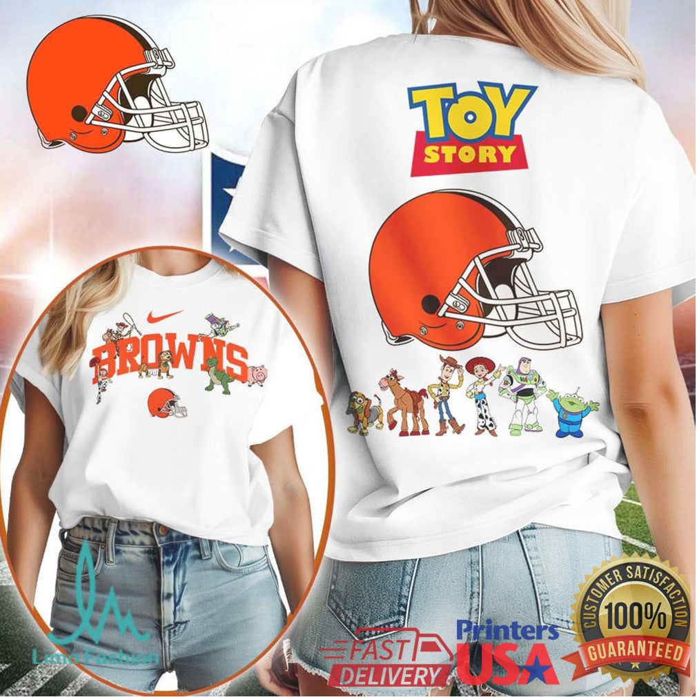 Cleveland Browns x Toy Story Helmet Mashup White T Shirt - Limotees LLC