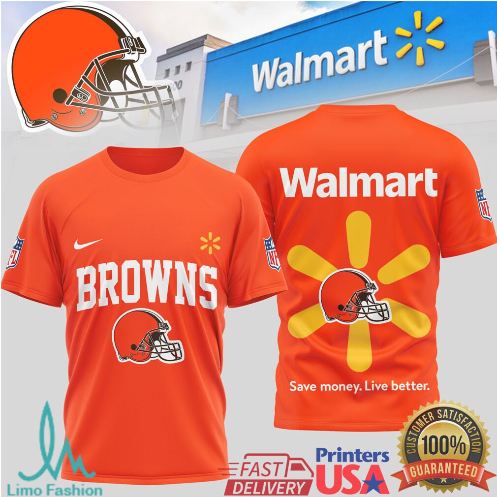 Cleveland Browns x Walmart Collaboration Graphic Print Training T Shirt - Limotees LLC