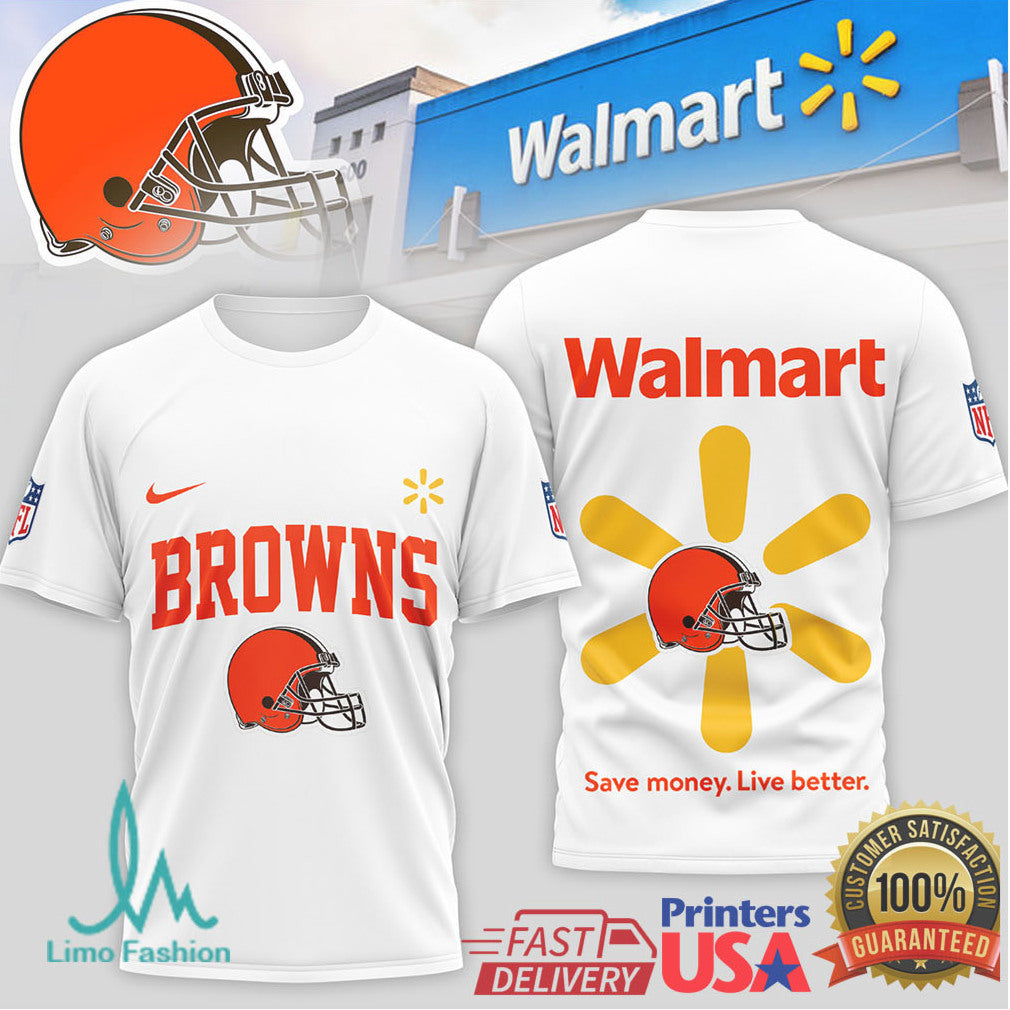 Cleveland Browns x Walmart Collaboration Graphic Print Training T Shirt - Limotees LLC