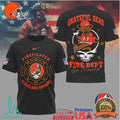 Cleveland BrownsOfficial NFL Grateful Dead Firefighter 3D Shirt - Limotees LLC