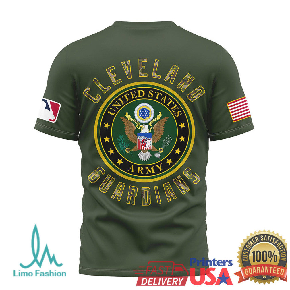 Cleveland Guardians US Army Military Appreciation Night Olive T Shirt - Limotees LLC