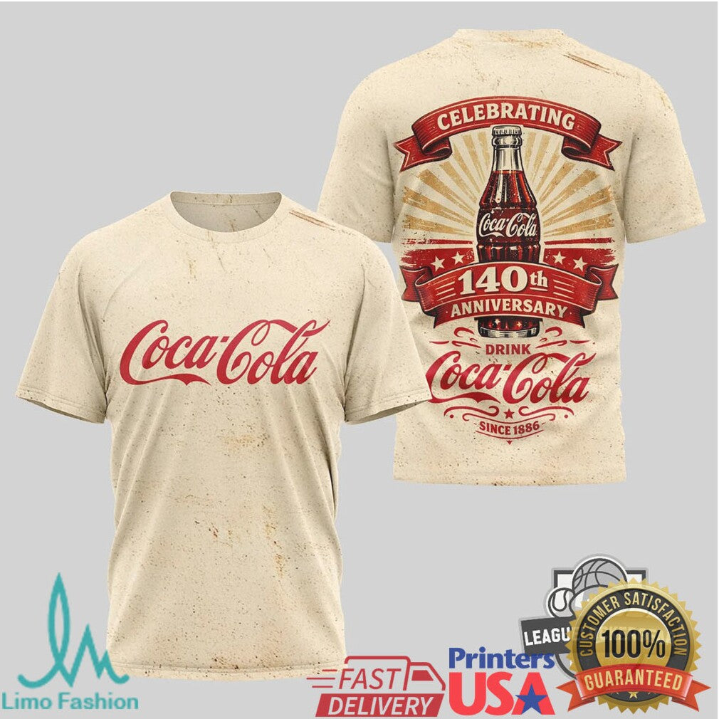 Coca Cola 140th Anniversary Since 1886 Vintage Distressed T Shirt - Limotees LLC