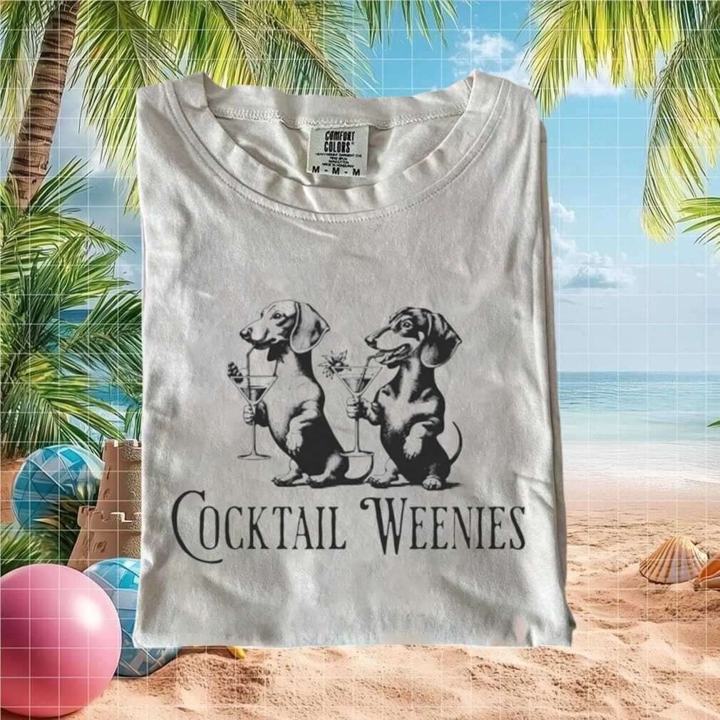 Cocktail Weenies Dachshund Drinking Martinis Funny Dog Graphic T Shirt - Limotees LLC