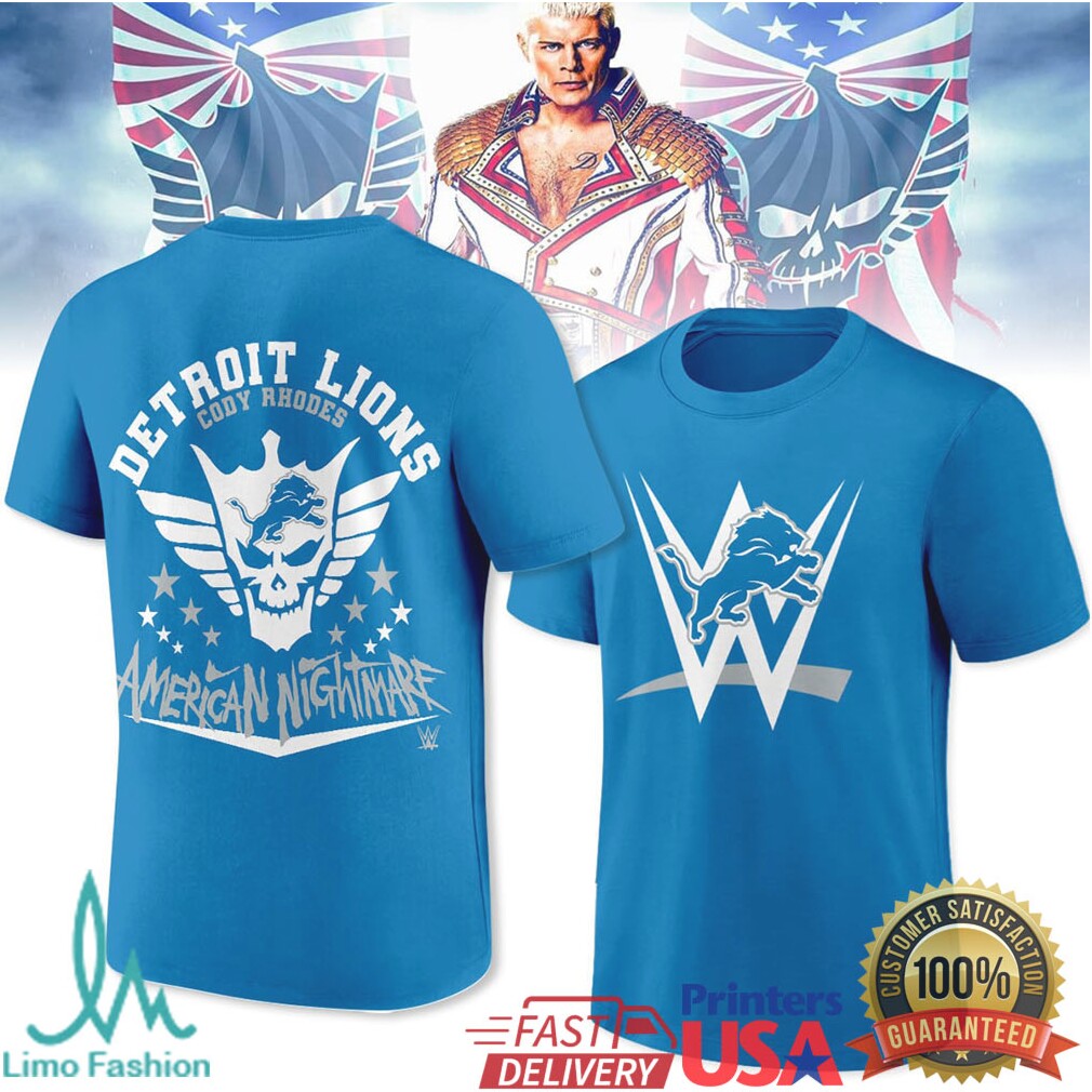 Cody Rhodes American Nightmare Detroit Lions Wwe Nfl Mashup Shirt - Limotees LLC