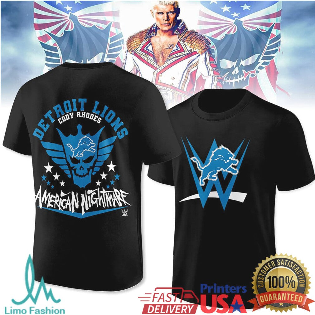 Cody Rhodes American Nightmare Detroit Lions Wwe Nfl Mashup Shirt - Limotees LLC