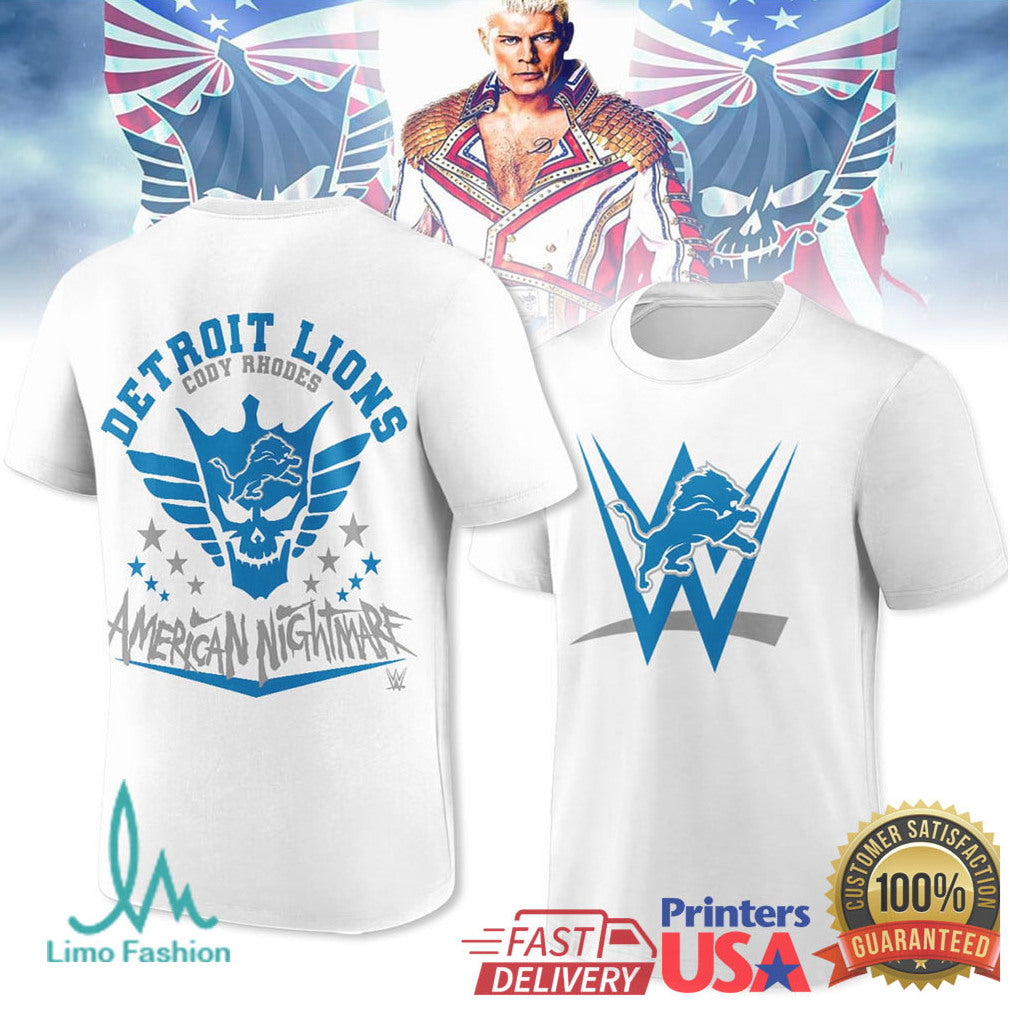 Cody Rhodes American Nightmare Detroit Lions Wwe Nfl Mashup Shirt - Limotees LLC
