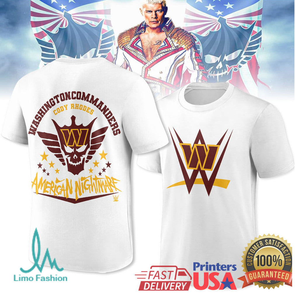 Cody Rhodes American Nightmare Washington Commanders Wwe Nfl Mashup Shirt - Limotees LLC