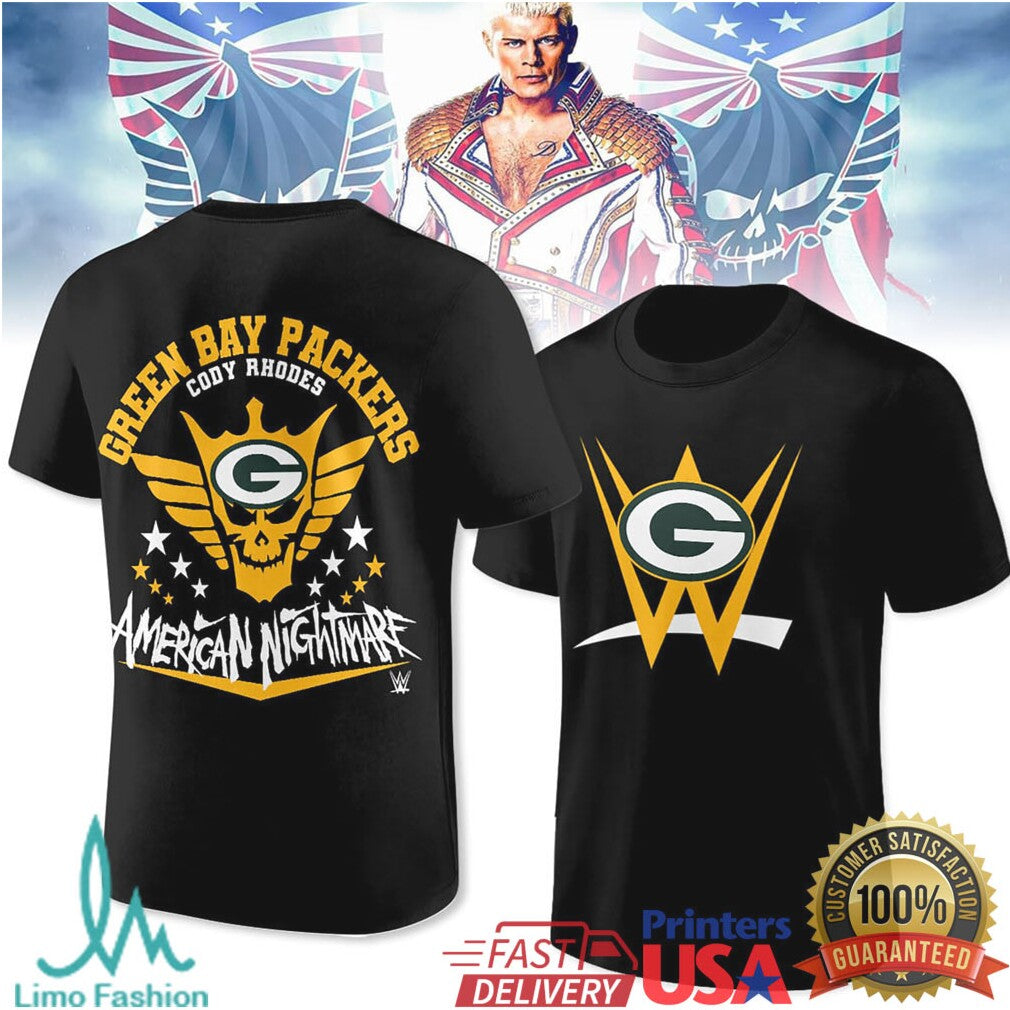 Cody Rhodes Green Bay Packers American Nightmare Tshirt - Limotees LLC