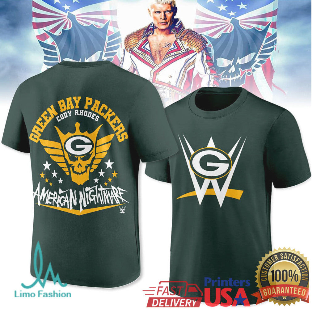 Cody Rhodes Green Bay Packers American Nightmare Tshirt - Limotees LLC